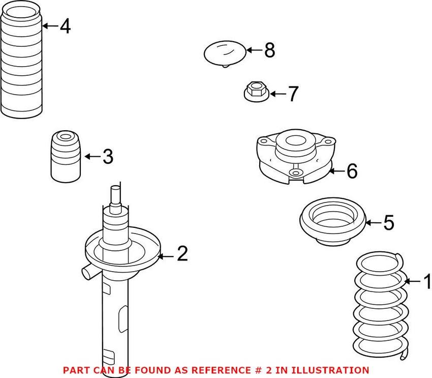 VW Strut Assembly - Front 1T0413031GK